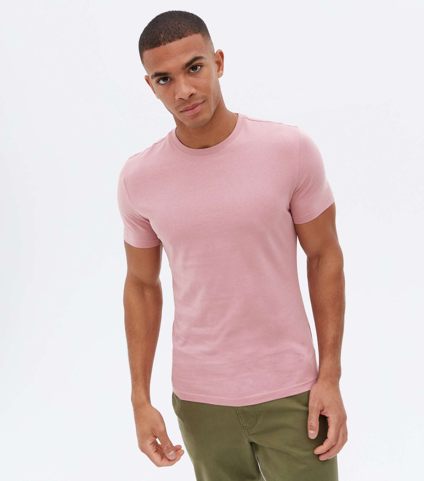Mid Pink Short Sleeve Muscle Fit Crew T-Shirt