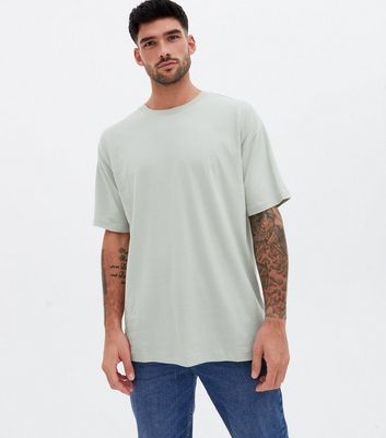 green oversized tee