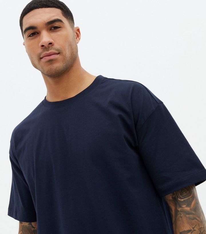 Navy Oversized T Shirt New Look