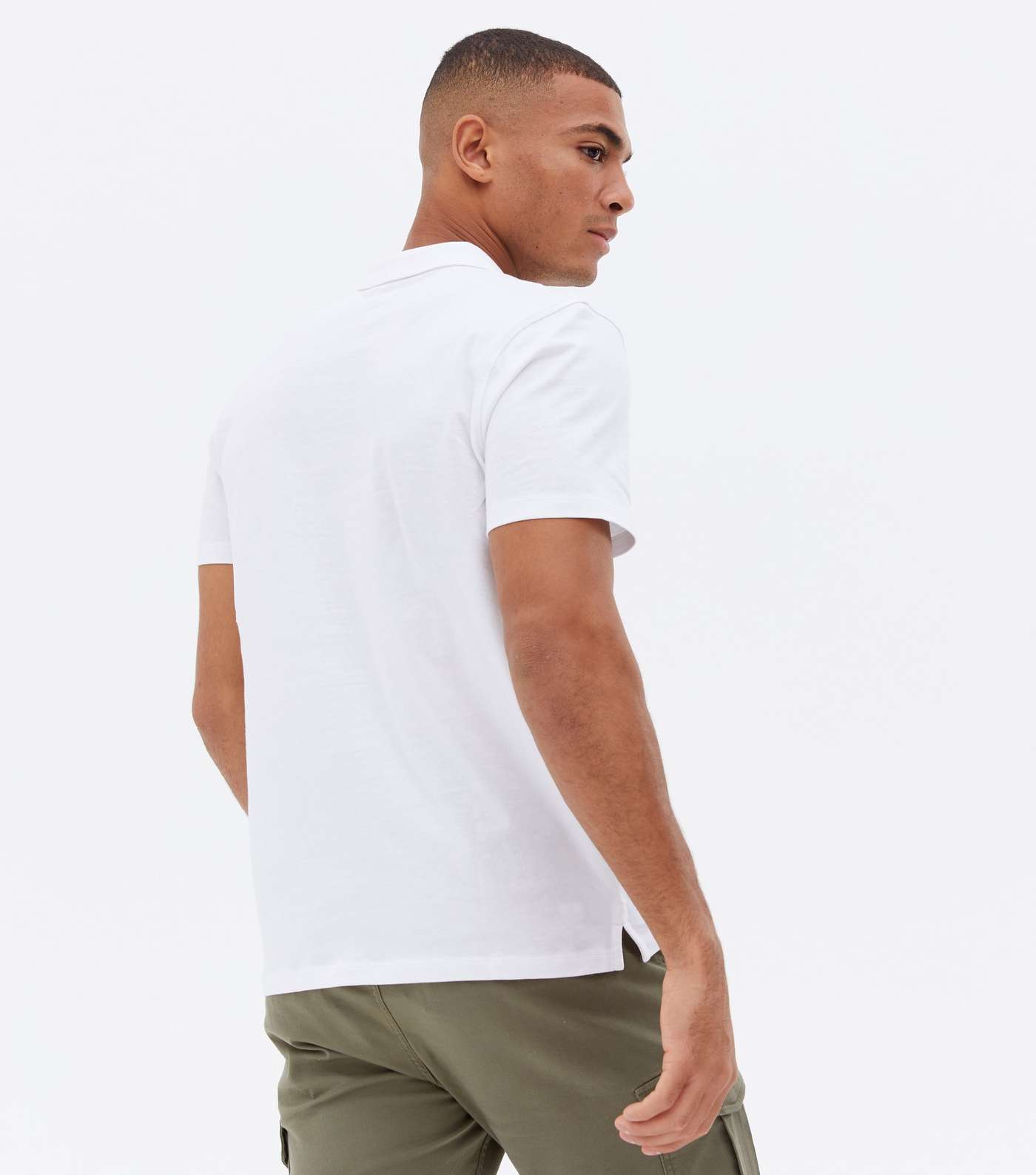 White Short Sleeve Polo Shirt Image 4
