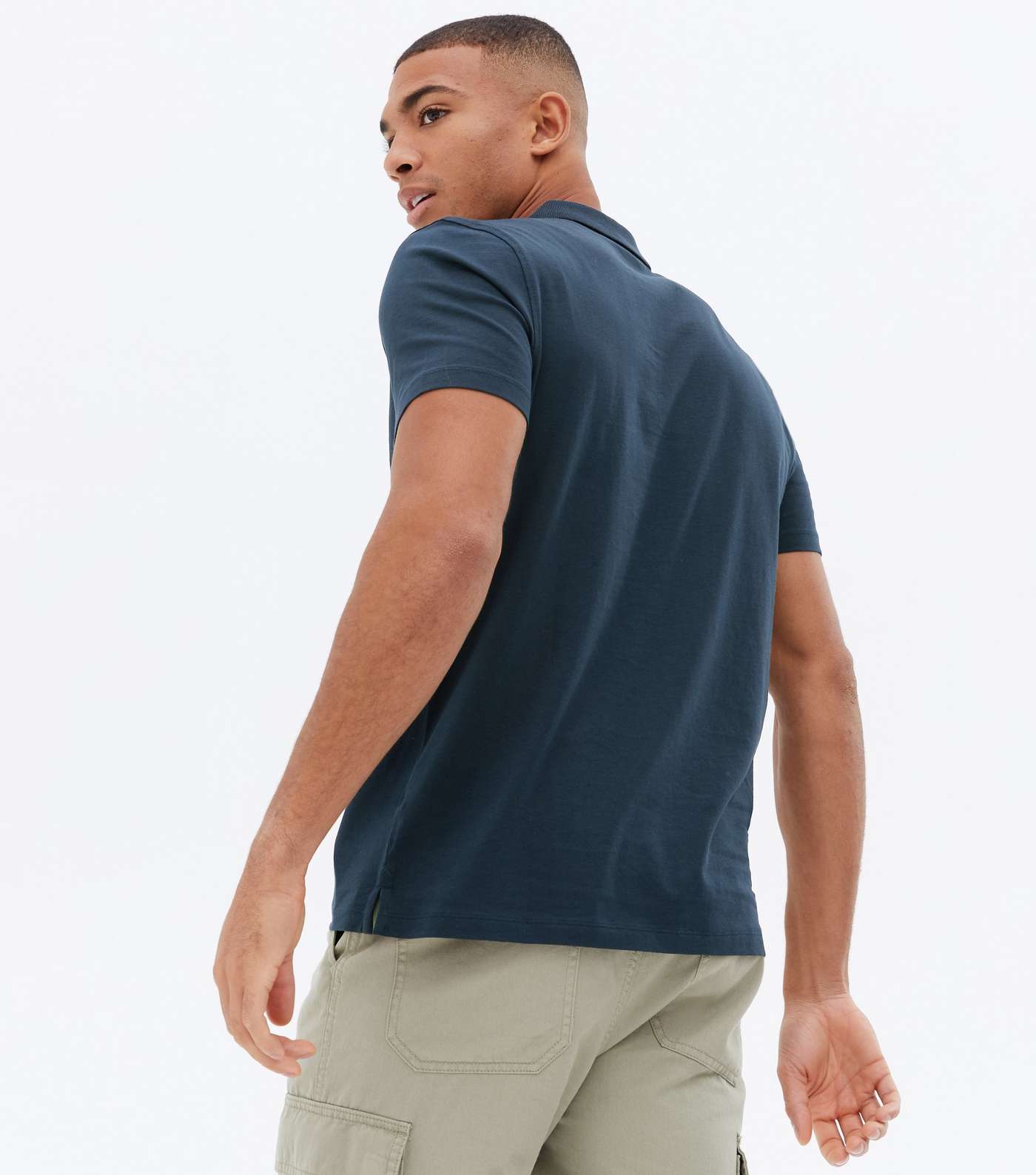 Navy Short Sleeve Polo Shirt Image 4