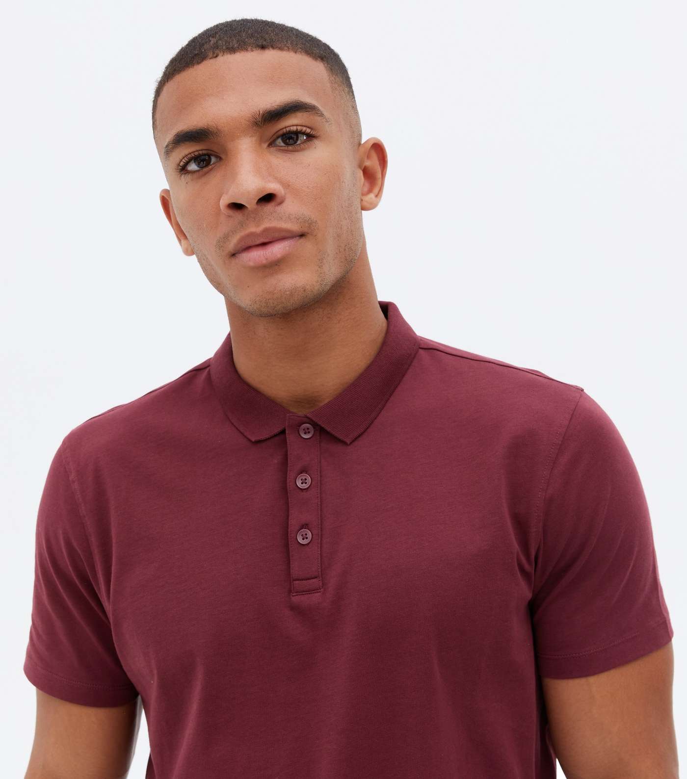 Burgundy Short Sleeve Polo Shirt Image 3