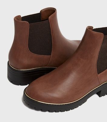 brown chelsea boots womens wide fit