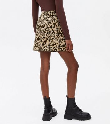 Damen Bekleidung Brown Leopard Print High Waist Mini Skirt