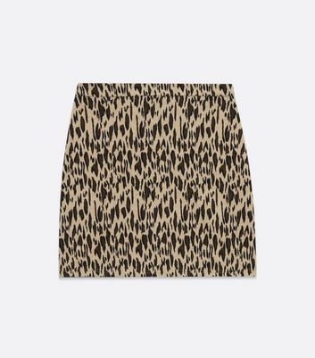 Leopard print mini skirt clearance high waist