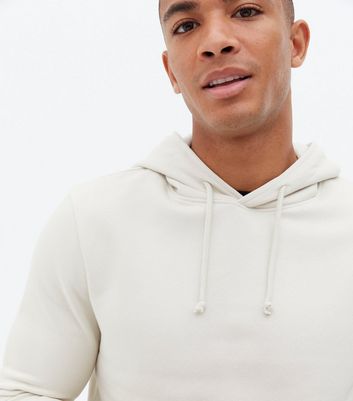 White Pocket Front Long Sleeve Hoodie 