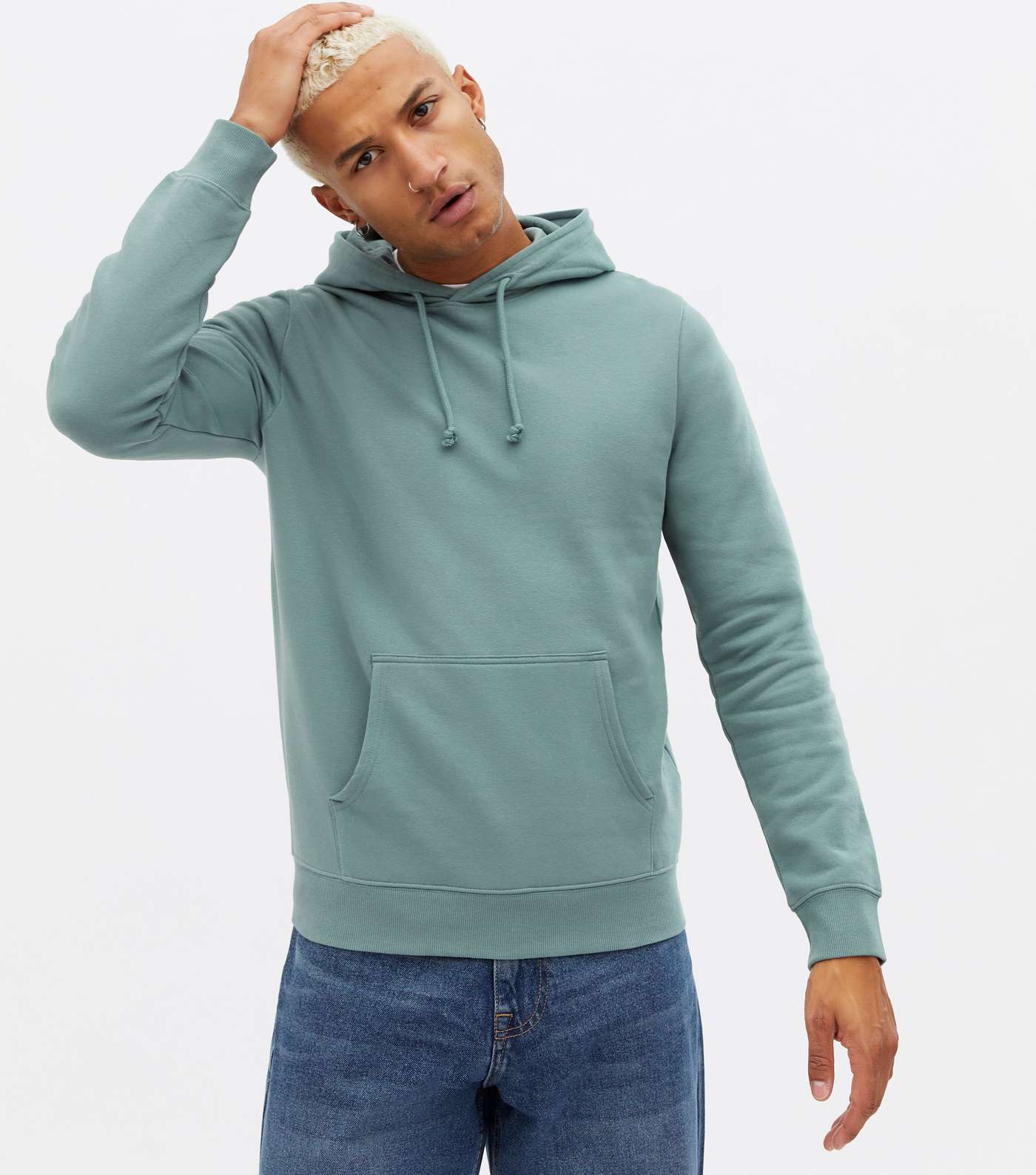 Bright Blue Pocket Front Long Sleeve Hoodie