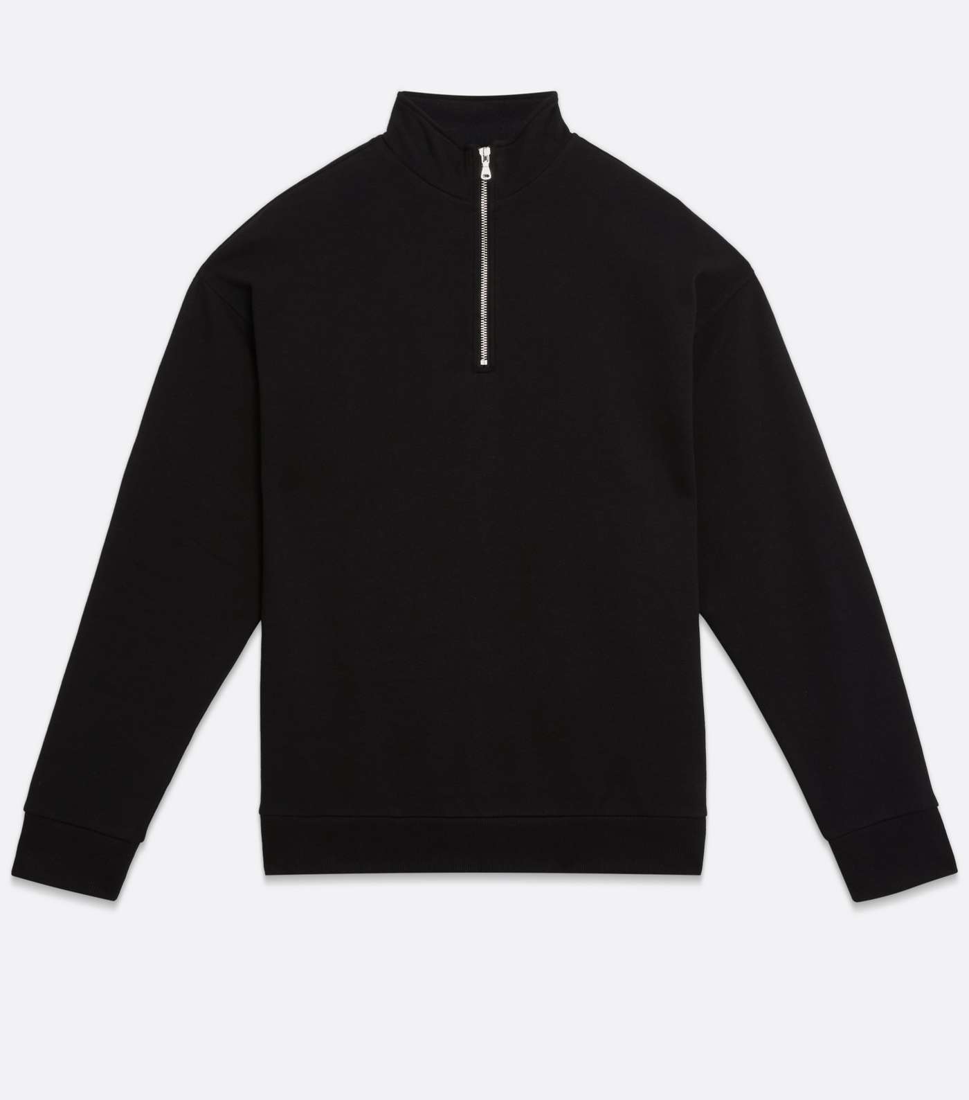 Black Zip High Neck Long Sleeve Sweatshirt Image 5