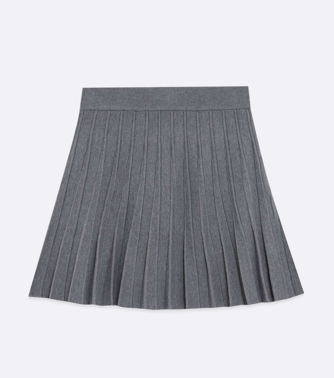 Grey Knit Pleated Flippy Mini Skirt Image 5