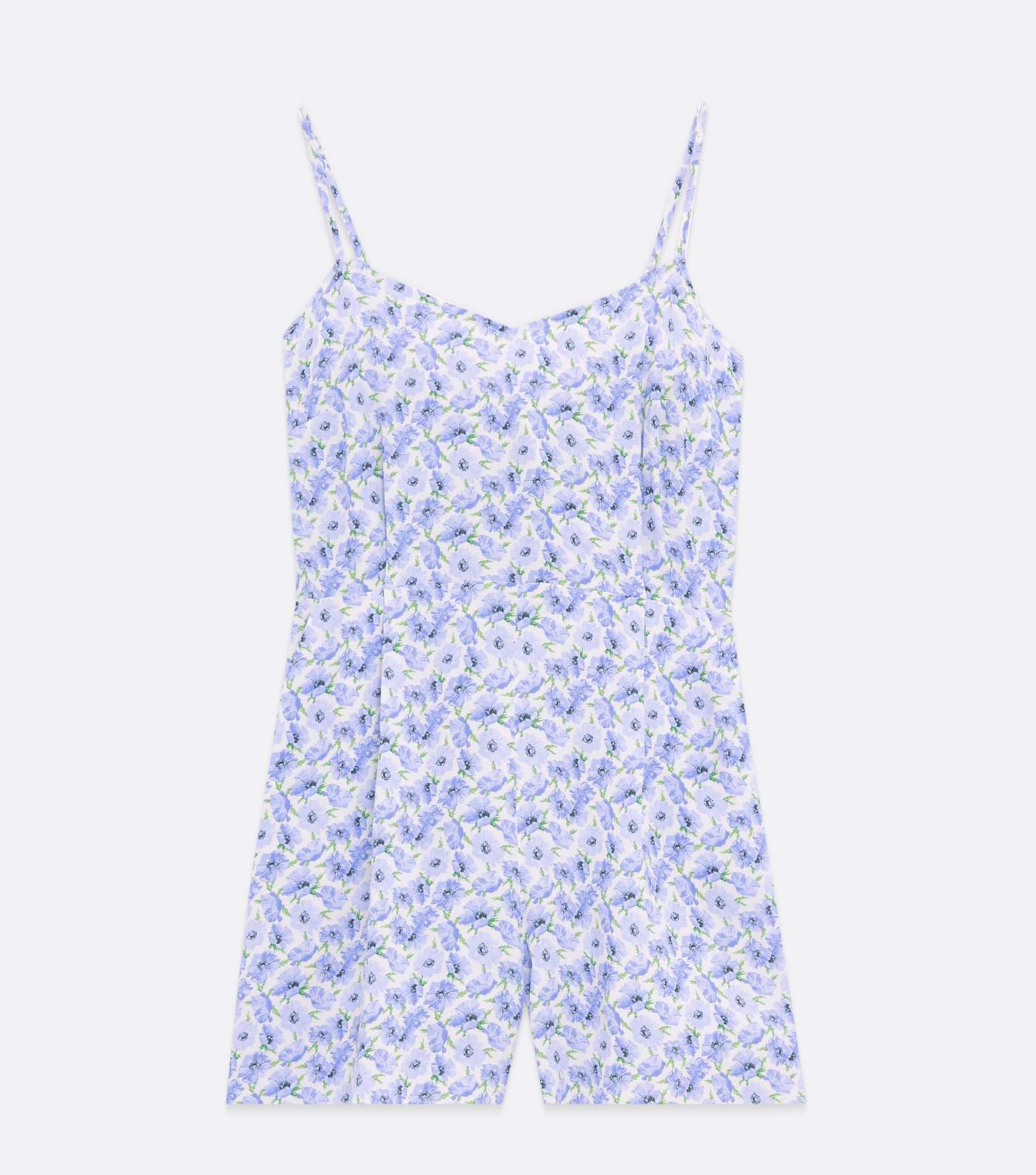 White Ditsy Floral Tie Open Back Playsuit Image 5