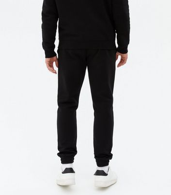 New Look Men's Black Tie Waist Cuffed Joggers - L