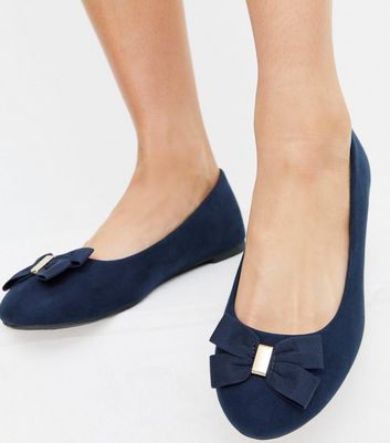 new look navy ballet pumps