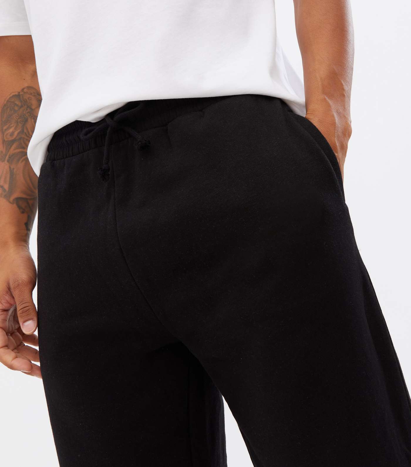 Black Relaxed Fit Cuffed Joggers Image 3