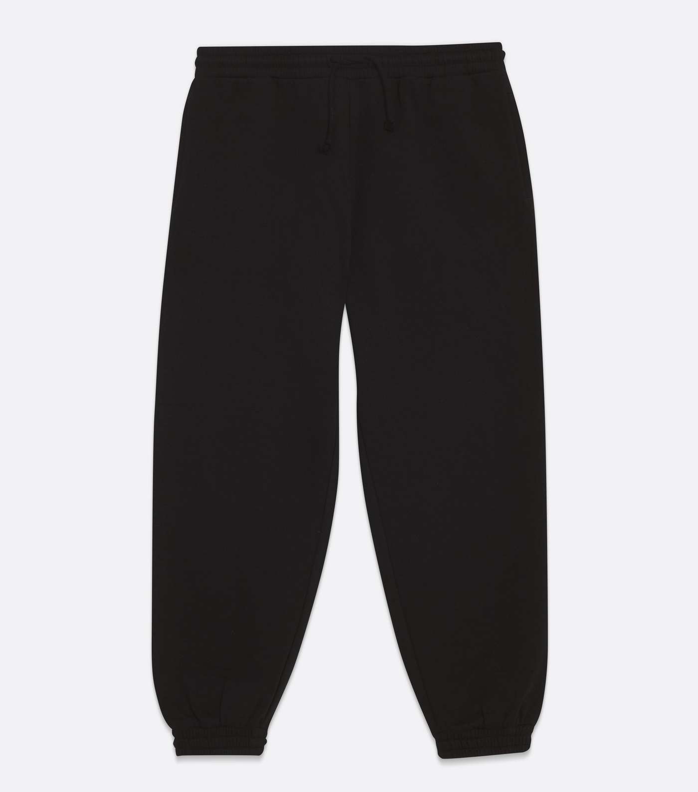Black Relaxed Fit Cuffed Joggers Image 5