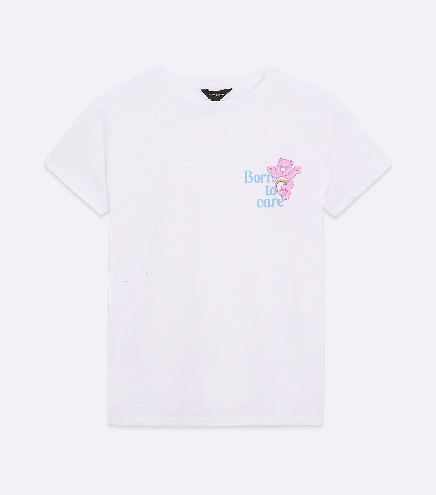 White Care Bears Born To Care Logo T-Shirt Image 5