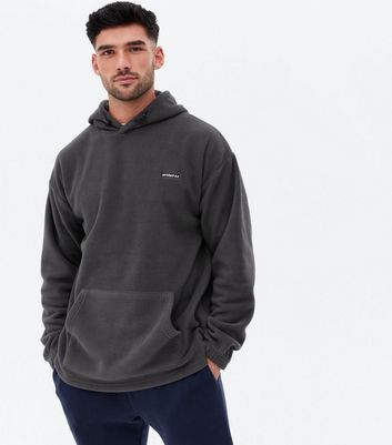 Fleece store drawstring hoodie