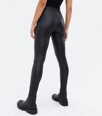 Black Wet Look Leggings New Look