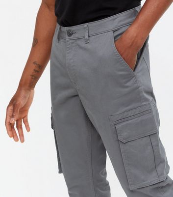 Grey slim hot sale cargo pants