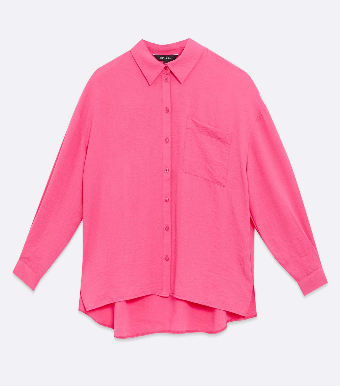 Bright Pink Long Sleeve Oversized Shirt Image 5