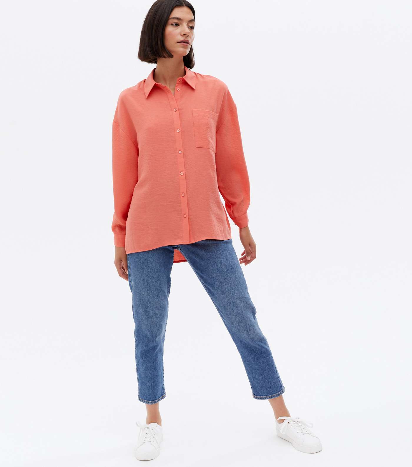 Coral Long Sleeve Oversized Shirt Image 2