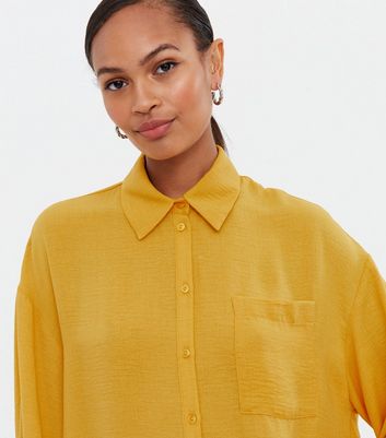 Mustard Long Sleeve Oversized Shirt 