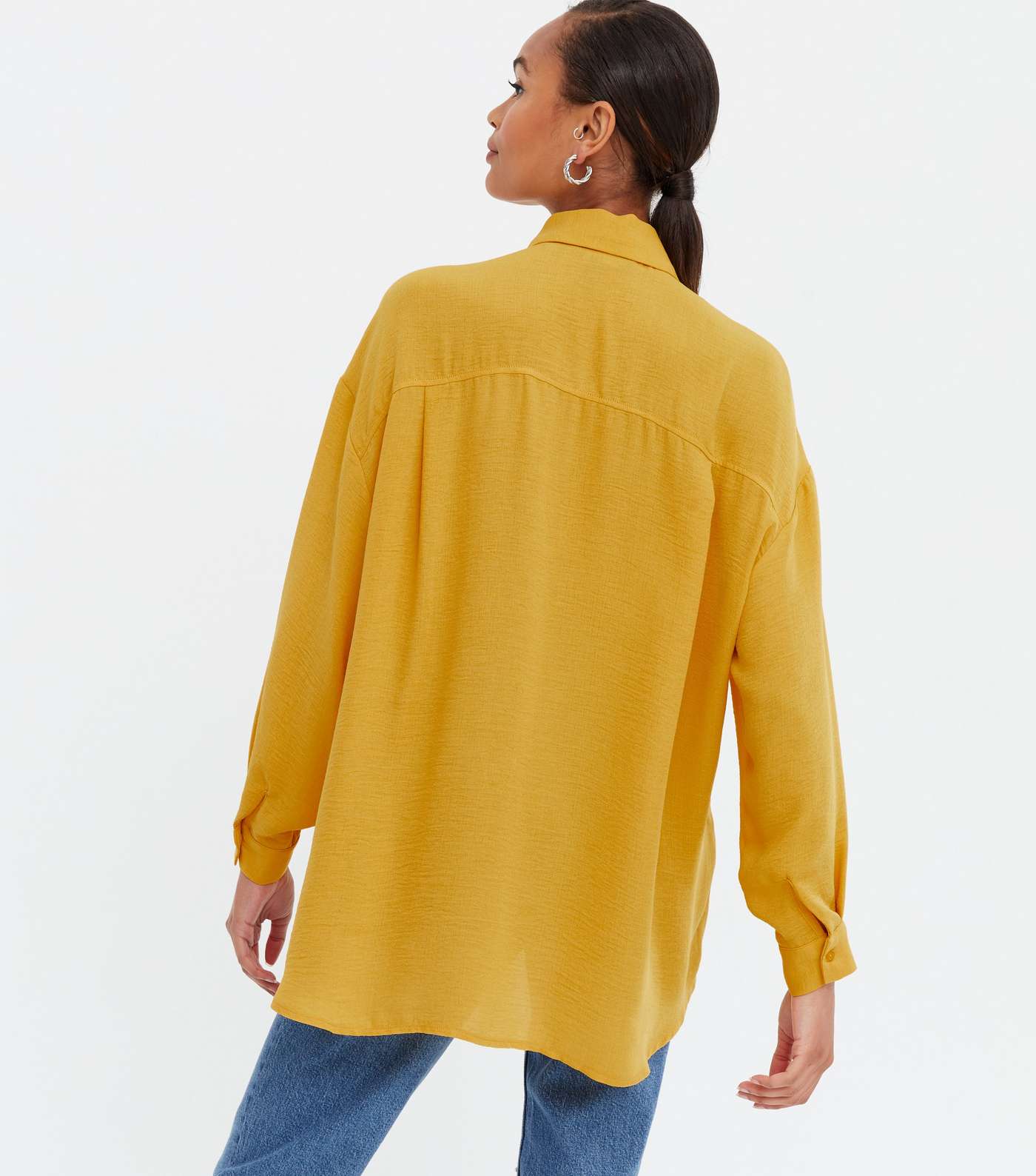 Mustard Long Sleeve Oversized Shirt Image 4