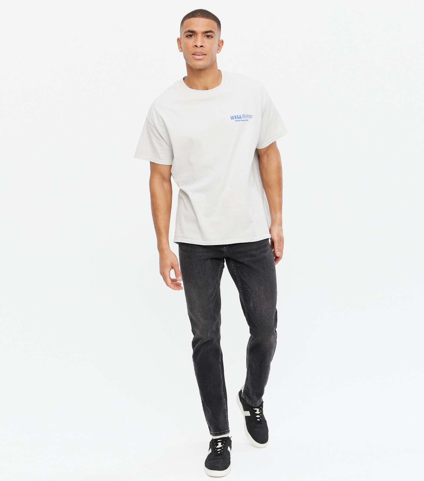 Off White Overdyed Well Being Logo T-Shirt Image 2