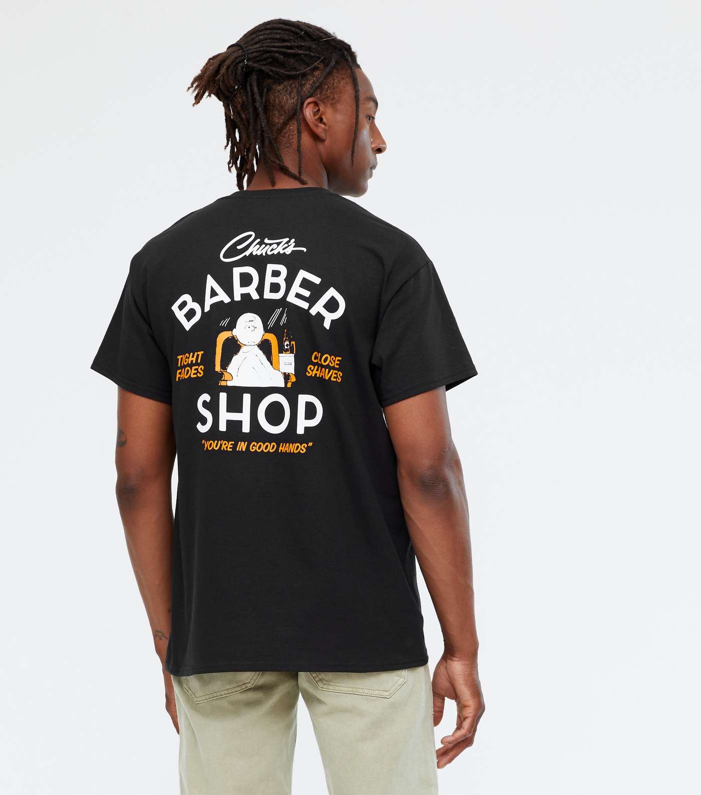 Black Logo Barber Shop Back T-Shirt