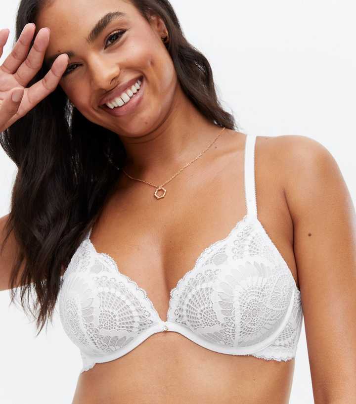 White Lace Underwired Non Padded Bra