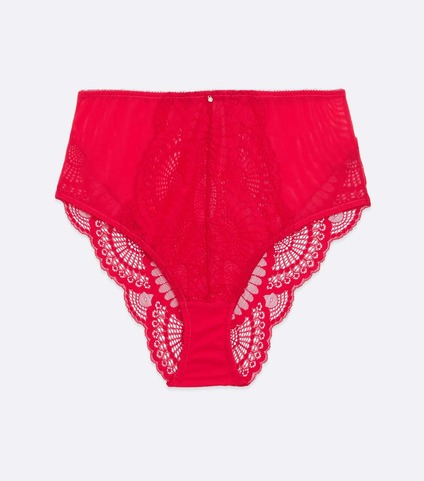 Red Scallop Lace High Waist Briefs Image 5