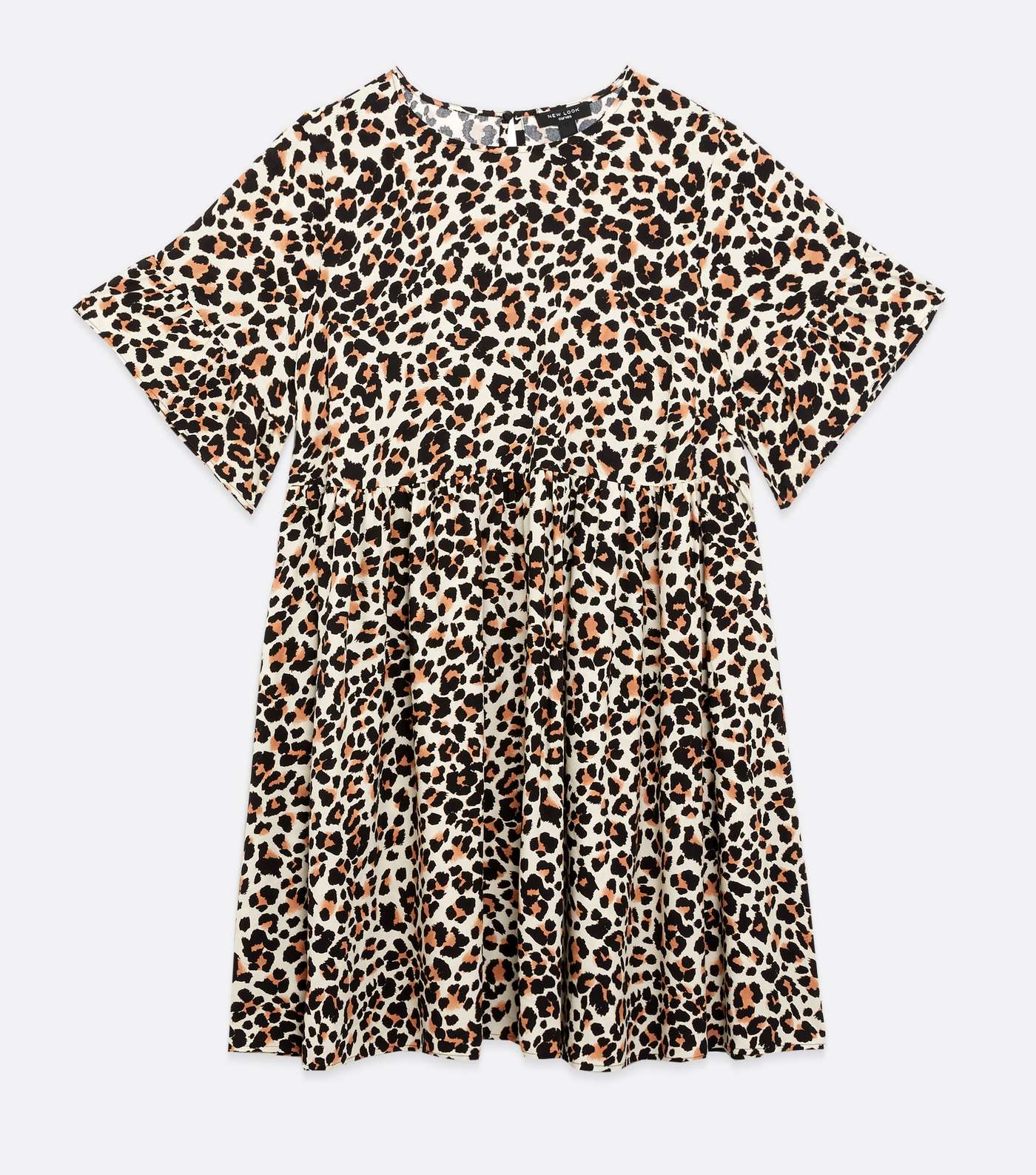 Curves Brown Leopard Print Mini Smock Dress Image 5