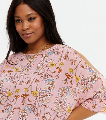 Floral cold shoulder blouse online