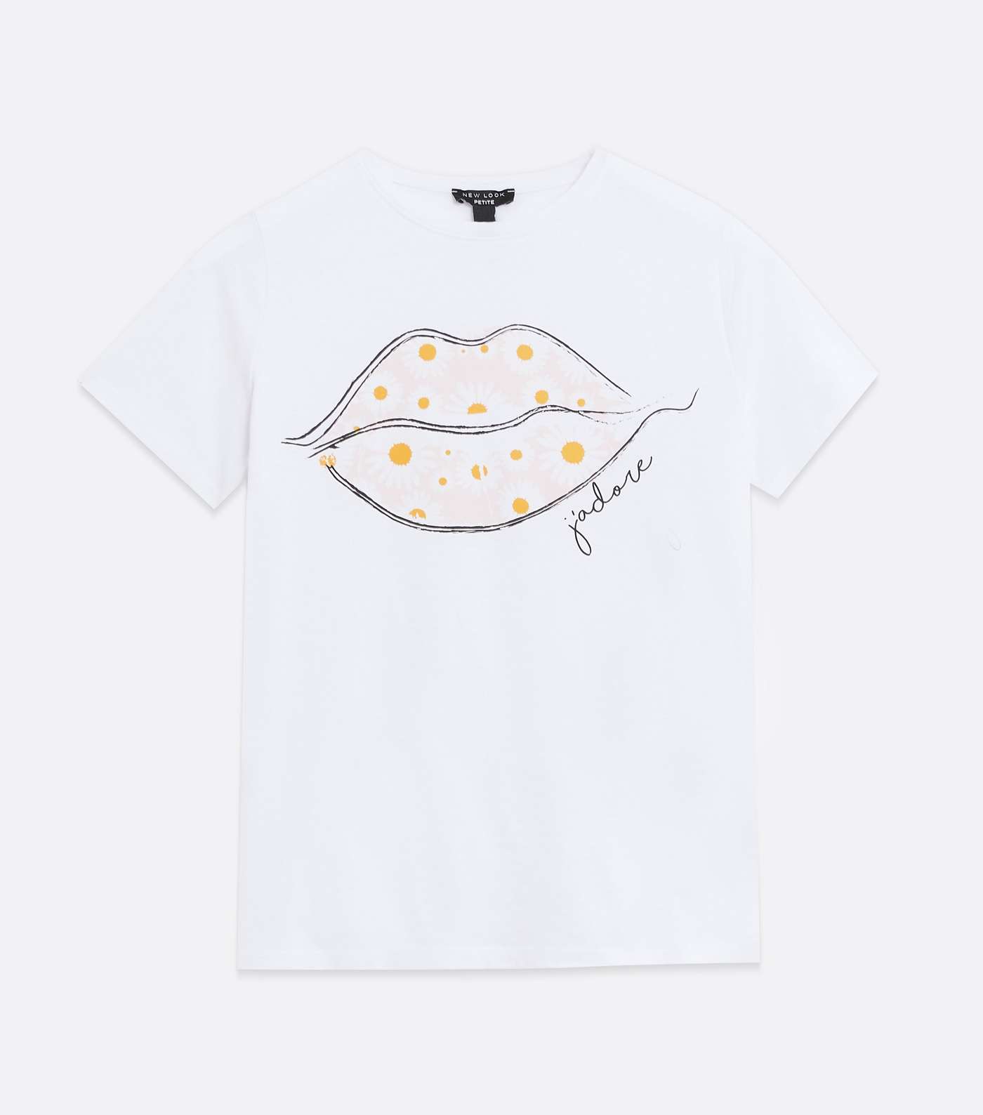 Petite White Spot Lips J'Adore Logo T-Shirt Image 5