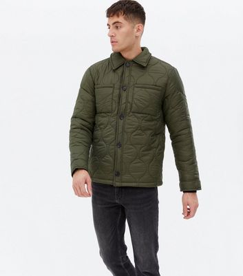 Khaki Quilted Pocket Front Overshirt 