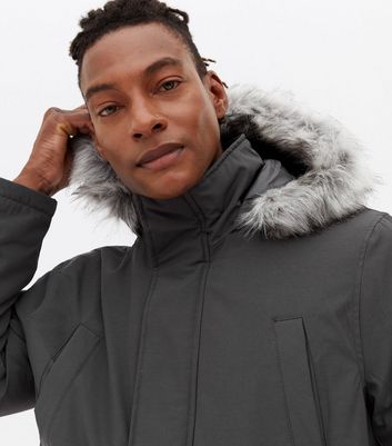 dark grey parka coat