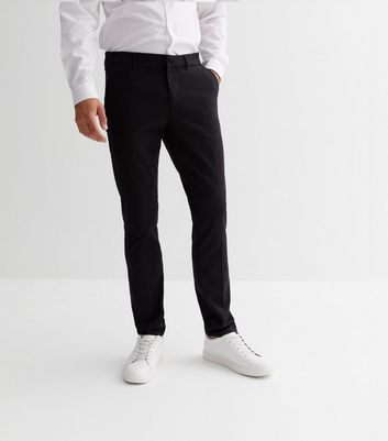 mens black skinny suit trousers