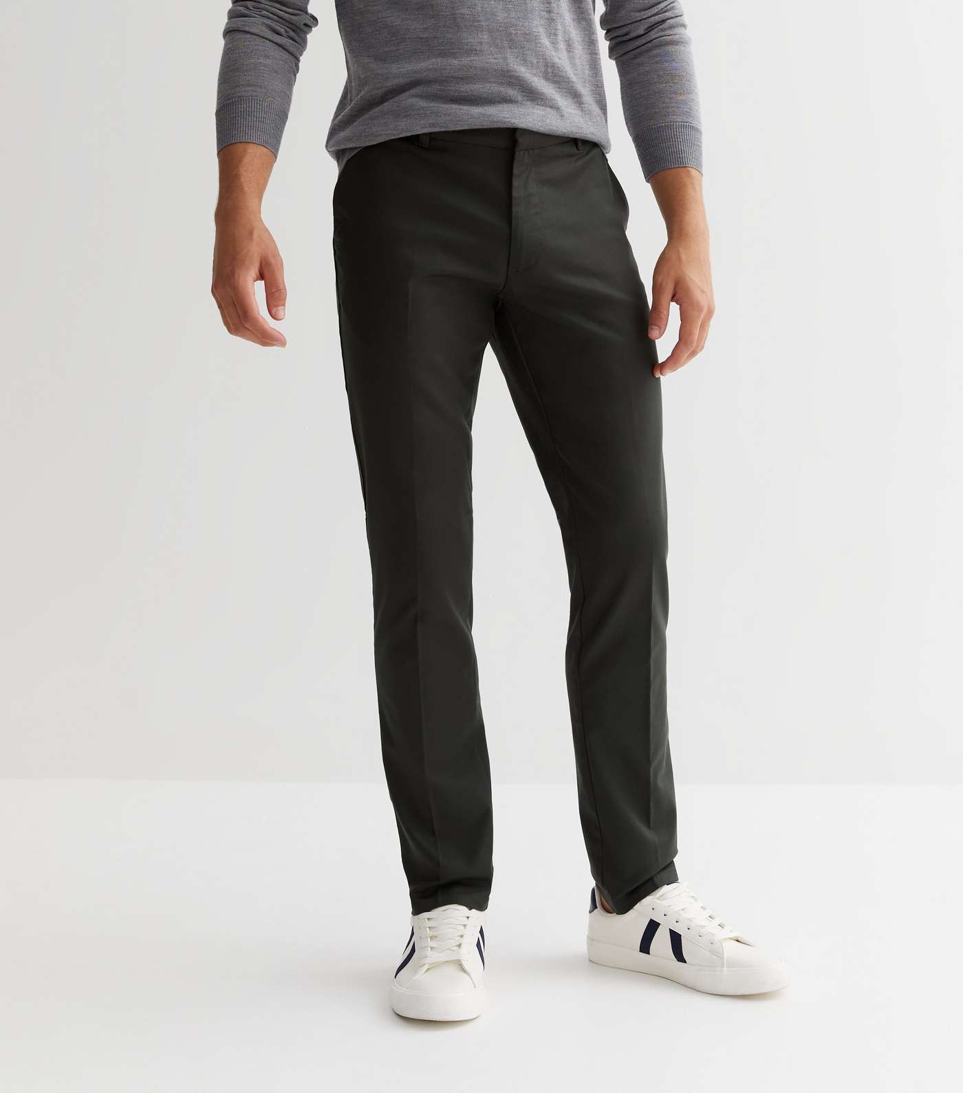 Dark Grey Skinny Suit Trousers Image 2