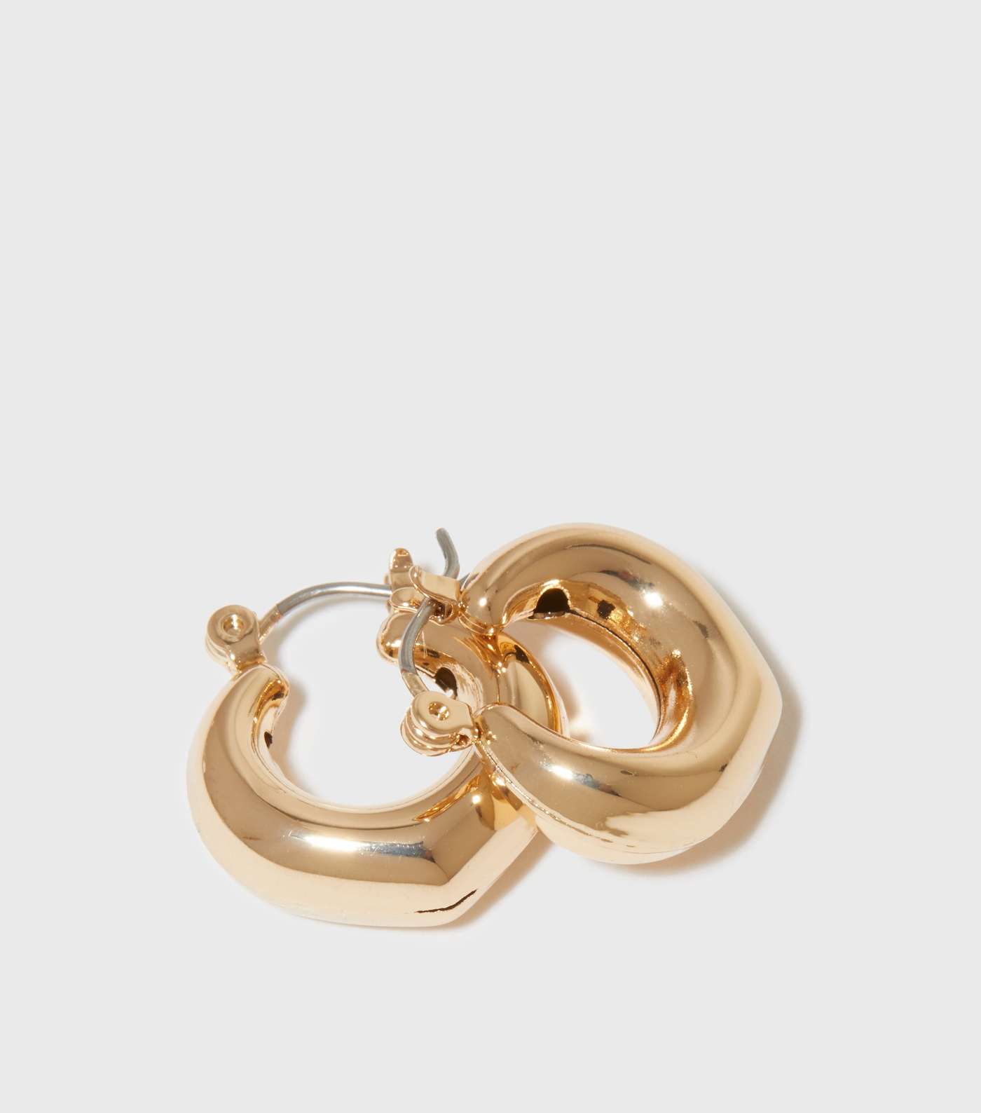 Gold Chunky Point Hoop Earrings Image 2