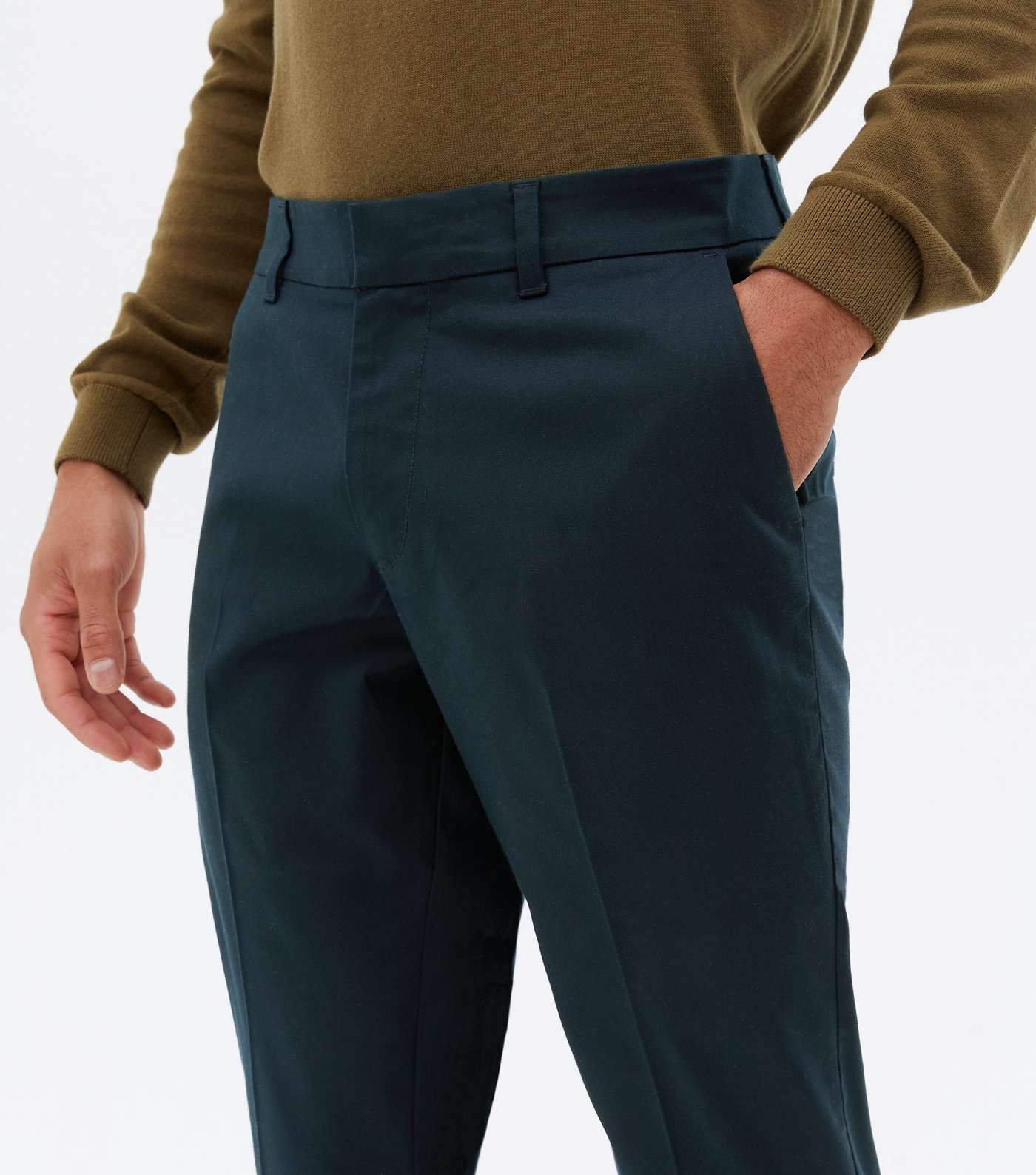Navy Slim Fit Suit Trousers Image 3