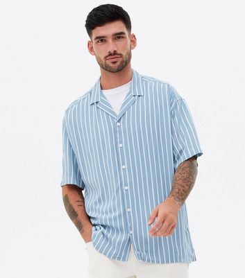 Pale Blue Stripe Oversized Short Sleeve 