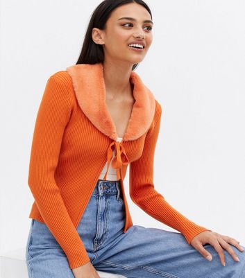 fall orange cardigan