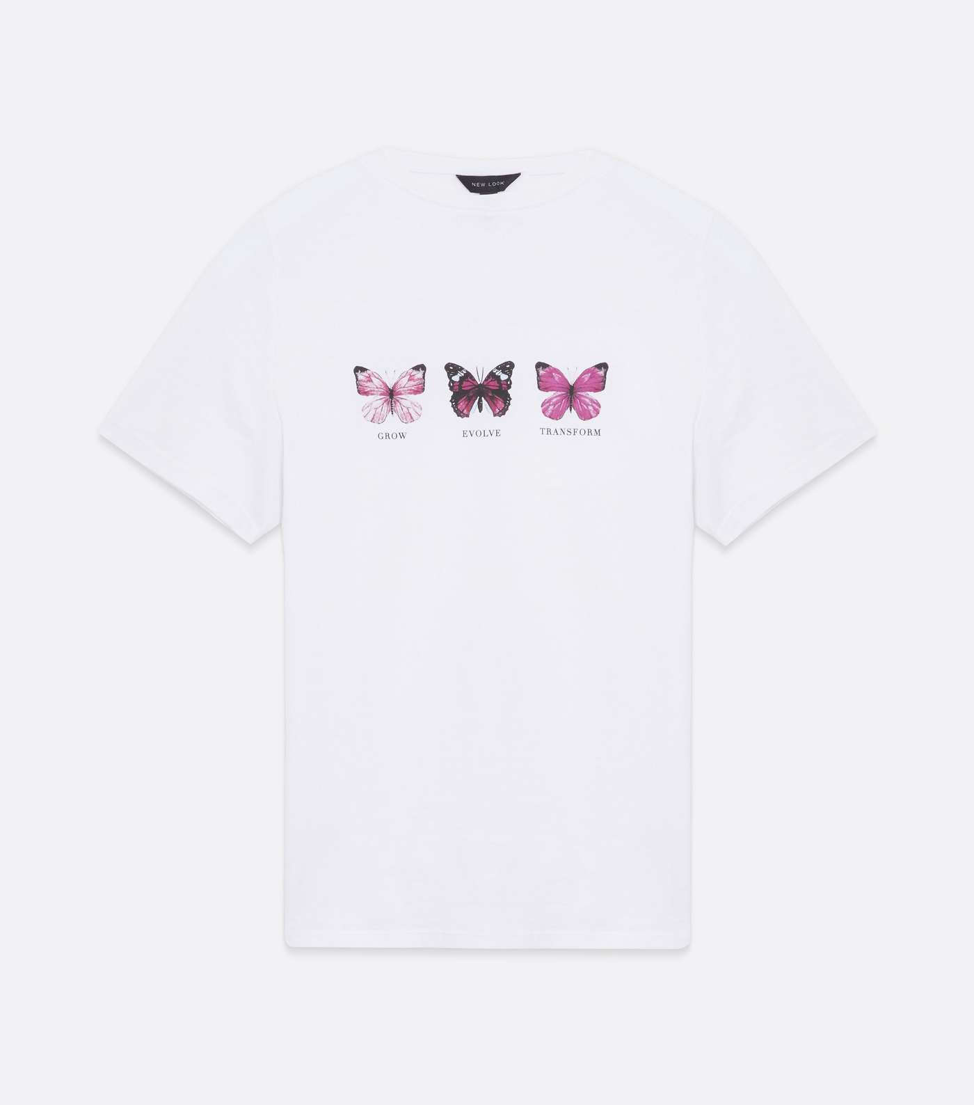 White Evolve Butterfly Logo T-Shirt Image 5