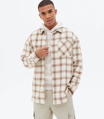 White Check Long Sleeve Oversized Shirt 