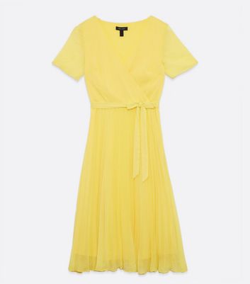 pale yellow wrap dress
