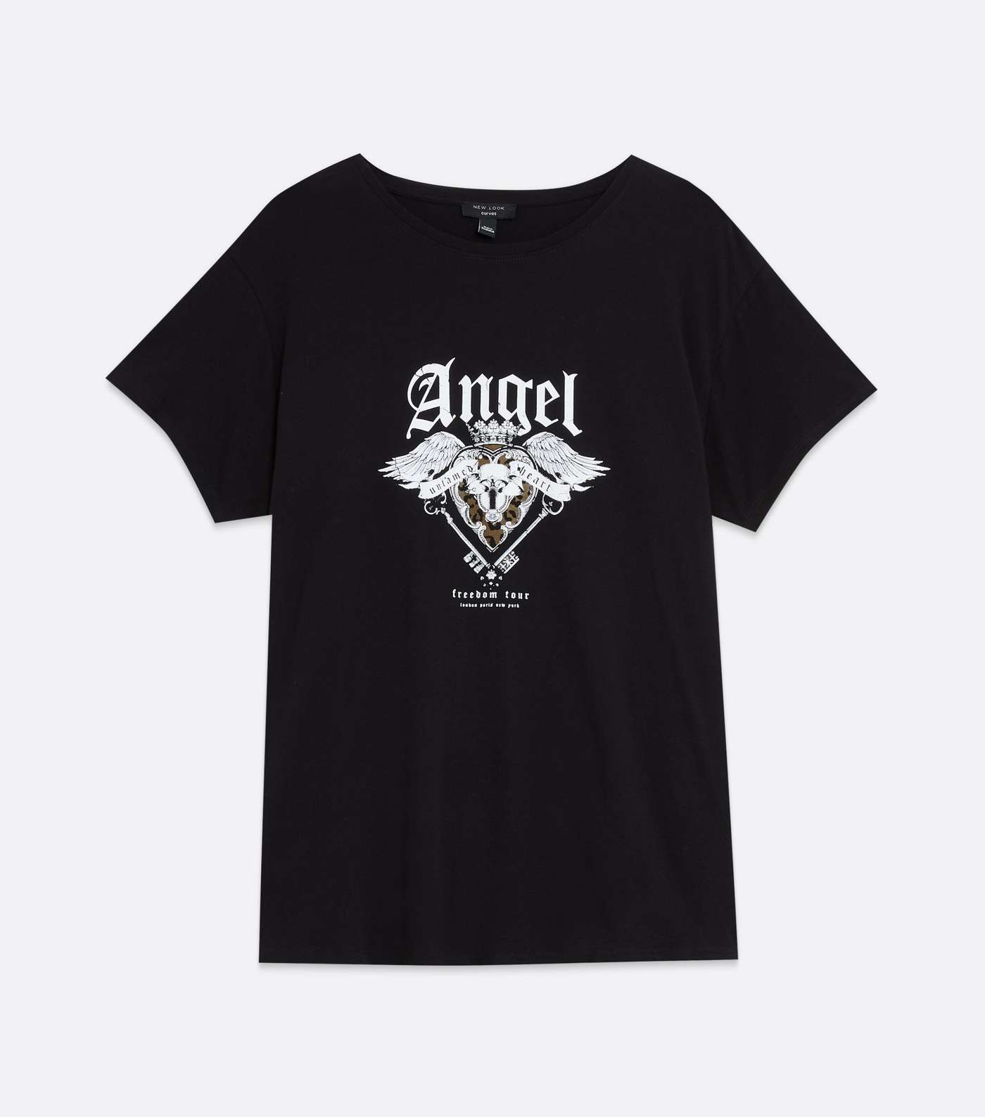 Curves Black Heart Angel Logo T-Shirt Image 5
