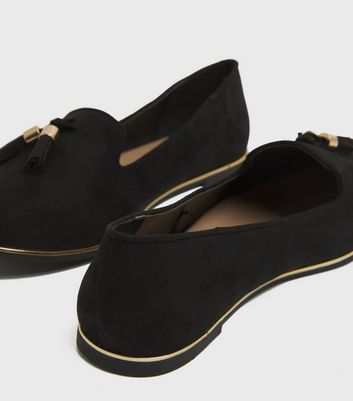 shop for Wide Fit Black Suedette Tassel Loafers New Look Vegan at Shopo