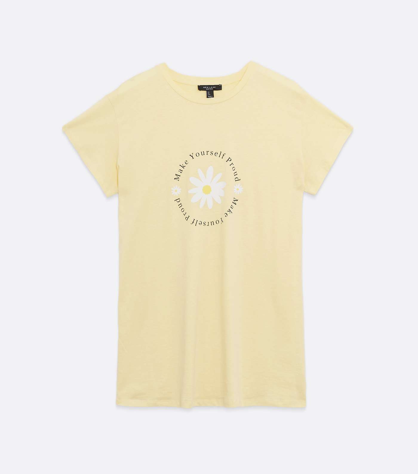 Curves Pale Yellow Daisy Proud Logo T-Shirt Image 5