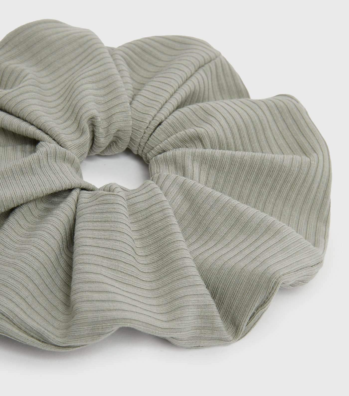 Mint Green Ribbed Jersey Scrunchie  Image 2