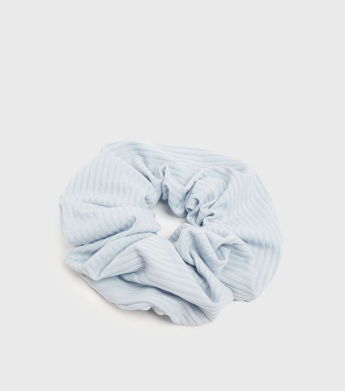 Pale Blue Ribbed Jersey Scrunchie
