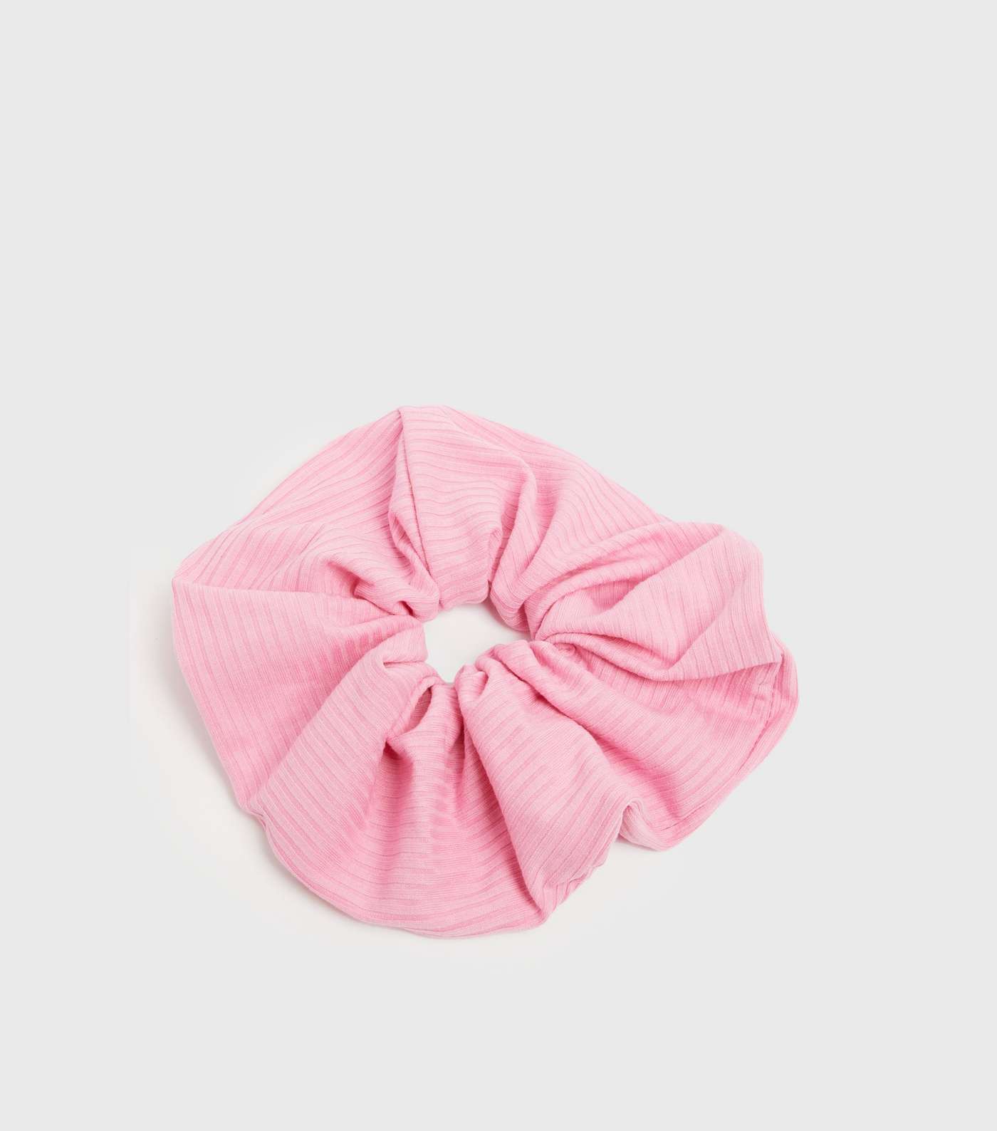 Pink Ribbed Jersey Scrunchie